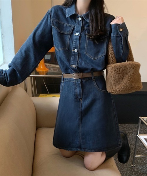 almo（アルモ）の「【LAMPOON】デニムワンピース（ワンピース・レディース・ブルー・LARGE/MEDIUM）」の5枚目の写真