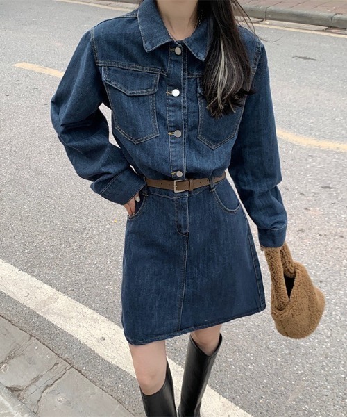 almo（アルモ）の「【LAMPOON】デニムワンピース（ワンピース・レディース・ブルー・LARGE/MEDIUM）」の7枚目の写真
