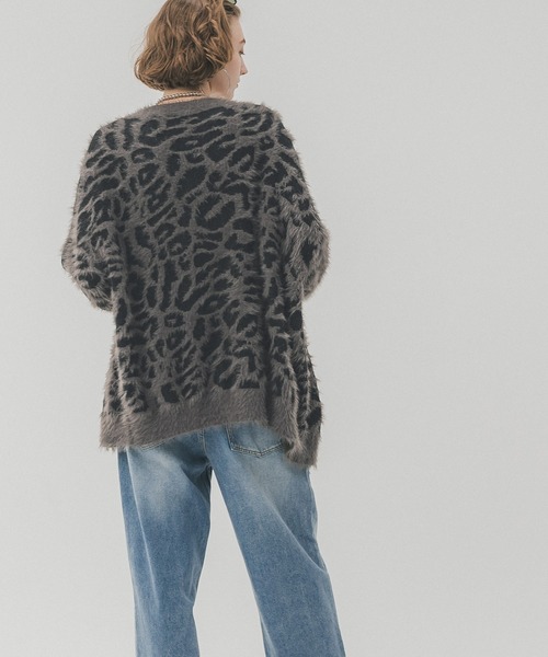 coca（coca）（コカ）の「シャギーレオパードカーディガン（カーディガン/ボレロ・レディース・チャコール/アイボリー・ONE SIZE）」の6枚目の写真