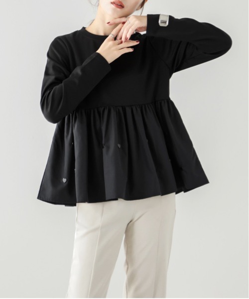 SUGAR BISKET（シュガービスケット）の「ペプラムカットソー（Tシャツ/カットソー・レディース・ブラック/ホワイト・フリー）」の2枚目の写真