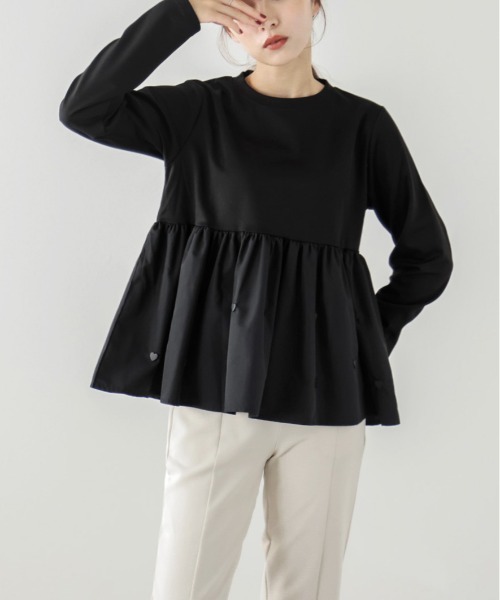 SUGAR BISKET（シュガービスケット）の「ペプラムカットソー（Tシャツ/カットソー・レディース・ブラック/ホワイト・フリー）」の16枚目の写真