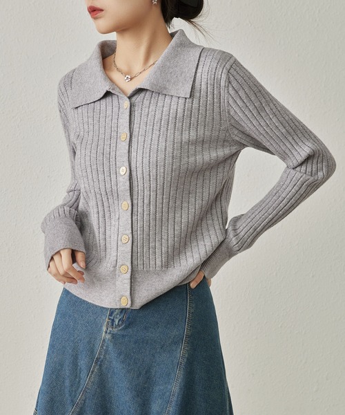 MAISON DE THERESE（メゾン ド テレーズ）の「ボタン付きカーディガン（カーディガン/ボレロ・レディース・モカ/グレー/アイボリー/ブラック・FREE）」の2枚目の写真