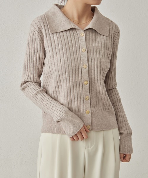 MAISON DE THERESE（メゾン ド テレーズ）の「ボタン付きカーディガン（カーディガン/ボレロ・レディース・モカ/グレー/アイボリー/ブラック・FREE）」の4枚目の写真