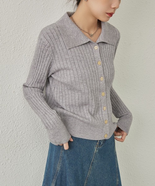 MAISON DE THERESE（メゾン ド テレーズ）の「ボタン付きカーディガン（カーディガン/ボレロ・レディース・モカ/グレー/アイボリー/ブラック・FREE）」の11枚目の写真