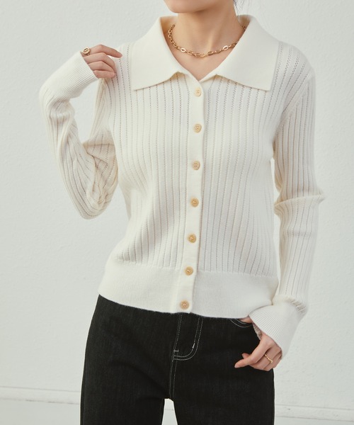 MAISON DE THERESE（メゾン ド テレーズ）の「ボタン付きカーディガン（カーディガン/ボレロ・レディース・モカ/グレー/アイボリー/ブラック・FREE）」の6枚目の写真