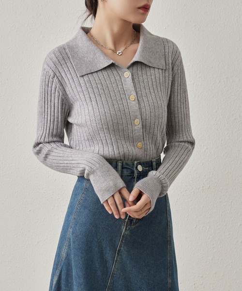 MAISON DE THERESE（メゾン ド テレーズ）の「ボタン付きカーディガン（カーディガン/ボレロ・レディース・モカ/グレー/アイボリー/ブラック・FREE）」の17枚目の写真