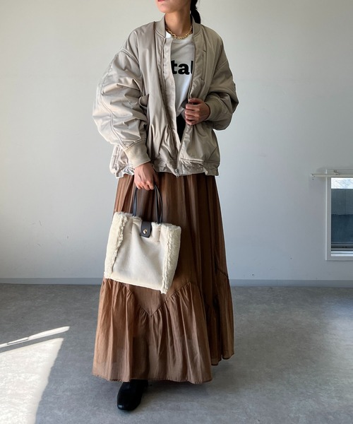 un dix cors（アンディコール）の「リバーシブルムートン風2WAYバッグ（ハンドバッグ・レディース・グレイッシュベージュ/オフホワイト・FREE）」の15枚目の写真