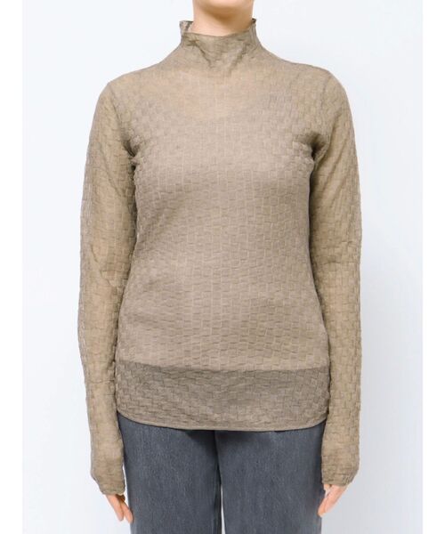 LAGUNAMOON（ラグナムーン）の「シアーブロックチェックニットプルオーバー（Tシャツ/カットソー・レディース・アイボリー/ブラック/ブラウン・FREE）」の8枚目の写真