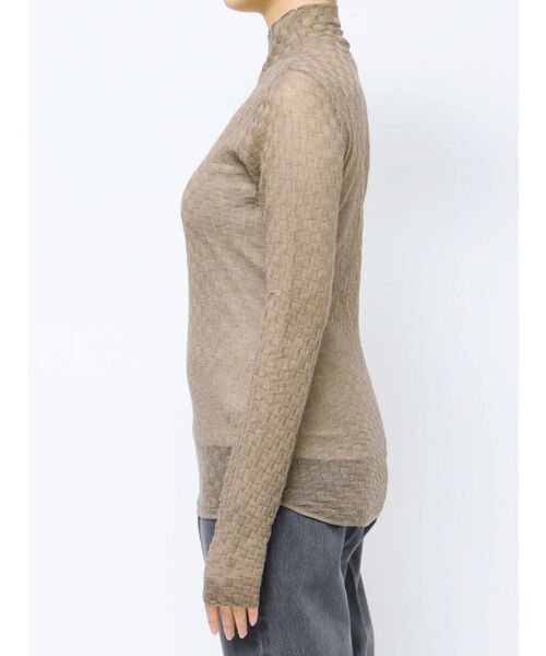 LAGUNAMOON（ラグナムーン）の「シアーブロックチェックニットプルオーバー（Tシャツ/カットソー・レディース・アイボリー/ブラック/ブラウン・FREE）」の9枚目の写真