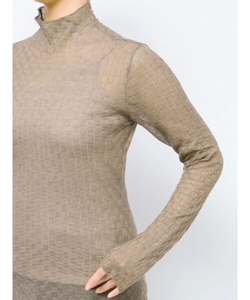 LAGUNAMOON（ラグナムーン）の「シアーブロックチェックニットプルオーバー（Tシャツ/カットソー・レディース・アイボリー/ブラック/ブラウン・FREE）」の12枚目の写真