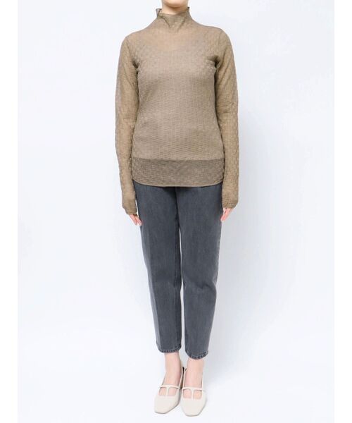 LAGUNAMOON（ラグナムーン）の「シアーブロックチェックニットプルオーバー（Tシャツ/カットソー・レディース・アイボリー/ブラック/ブラウン・FREE）」の14枚目の写真