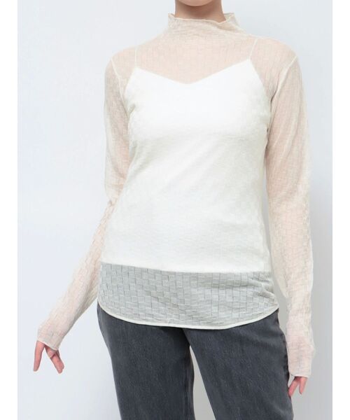 LAGUNAMOON（ラグナムーン）の「シアーブロックチェックニットプルオーバー（Tシャツ/カットソー・レディース・アイボリー/ブラック/ブラウン・FREE）」の18枚目の写真