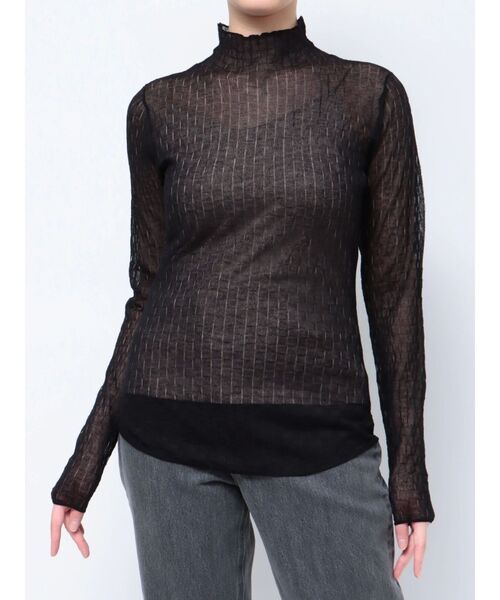 LAGUNAMOON（ラグナムーン）の「シアーブロックチェックニットプルオーバー（Tシャツ/カットソー・レディース・アイボリー/ブラック/ブラウン・FREE）」の19枚目の写真