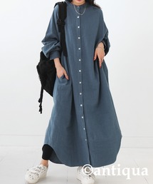 antiqua（アンティカ）の「リネンシャツワンピース（ワンピース）」