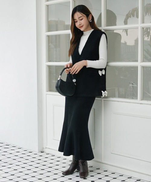 HORNGARMENT VACATION ノースリーブベスト ブラック HORNGARMENT VACATION ノースリーブベスト ブラック - メルカリ