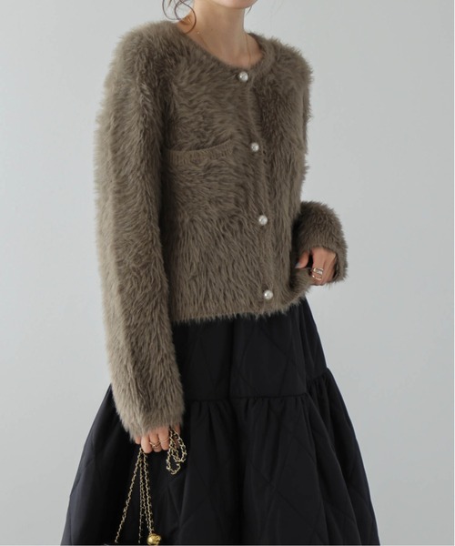 La-gemme（ラジェム）の「シャギーニットカーディガン（カーディガン/ボレロ・レディース・モカ/ブラック/グレー/ブルー/アイボリー・フリー）」の20枚目の写真