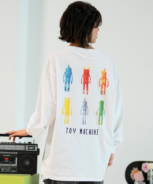 TOY MACHINE(トイ マシーン)の「【ムラサキスポーツ限定】TOY MACHINE/トイマシーン ロンT 長袖 ビックシルエット オーバーサイズ MTMPELT11(Tシャツ/カットソー・レディース・ブラック/ホワイト・L/M)」の1枚目の写真