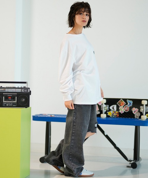 TOY MACHINE(トイ マシーン)の「【ムラサキスポーツ限定】TOY MACHINE/トイマシーン ロンT 長袖 ビックシルエット オーバーサイズ MTMPELT11(Tシャツ/カットソー・レディース・ブラック/ホワイト・L/M)」の9枚目の写真