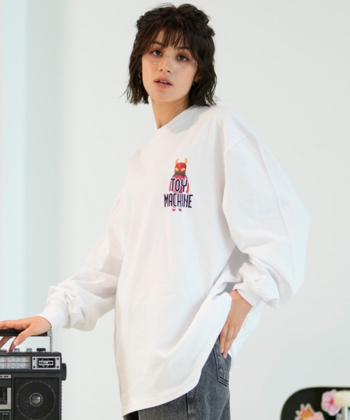 TOY MACHINE(トイ マシーン)の「【ムラサキスポーツ限定】TOY MACHINE/トイマシーン ロンT 長袖 ビックシルエット オーバーサイズ MTMPELT11(Tシャツ/カットソー・レディース・ブラック/ホワイト・L/M)」の3枚目の写真