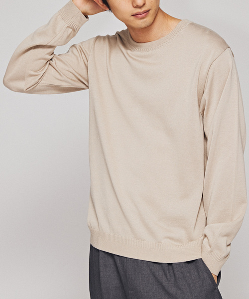 EDIFICE（エディフィス）の「ウォッシャブル ロングスリーブニット（ニット/セーター・メンズ・ネイビー/ベージュ/パープル/チャコールグレー・MEDIUM/LARGE）」の3枚目の写真