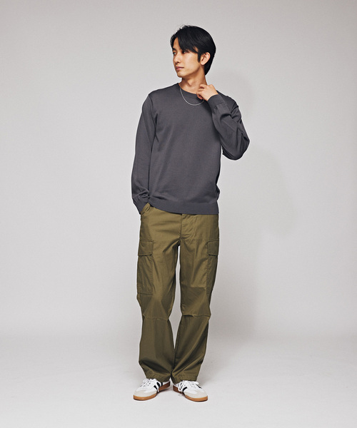 EDIFICE（エディフィス）の「ウォッシャブル ロングスリーブニット（ニット/セーター・メンズ・ネイビー/ベージュ/パープル/チャコールグレー・MEDIUM/LARGE）」の5枚目の写真