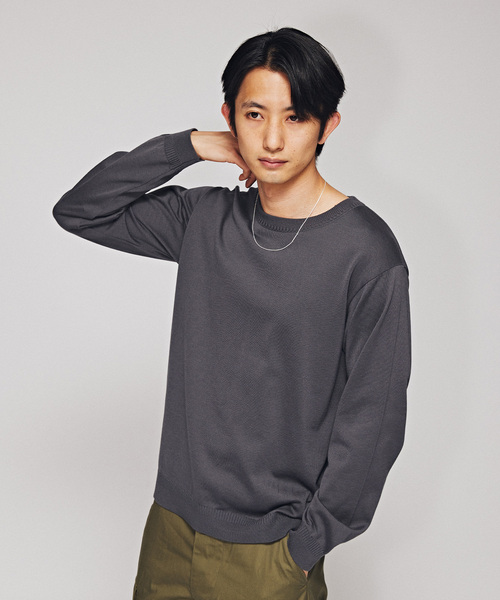 EDIFICE（エディフィス）の「ウォッシャブル ロングスリーブニット（ニット/セーター・メンズ・ネイビー/ベージュ/パープル/チャコールグレー・MEDIUM/LARGE）」の6枚目の写真