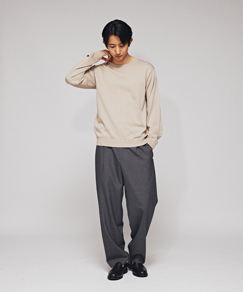 EDIFICE（エディフィス）の「ウォッシャブル ロングスリーブニット（ニット/セーター・メンズ・ネイビー/ベージュ/パープル/チャコールグレー・MEDIUM/LARGE）」の12枚目の写真