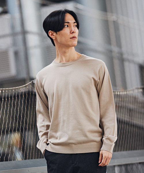 EDIFICE（エディフィス）の「ウォッシャブル ロングスリーブニット（ニット/セーター・メンズ・ネイビー/ベージュ/パープル/チャコールグレー・MEDIUM/LARGE）」の22枚目の写真