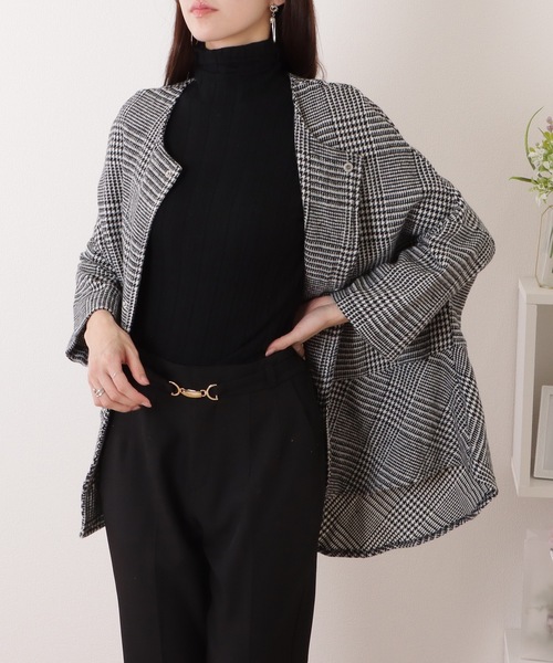 aw19 COPANO チェックドルマンコートポンチョコパノ86