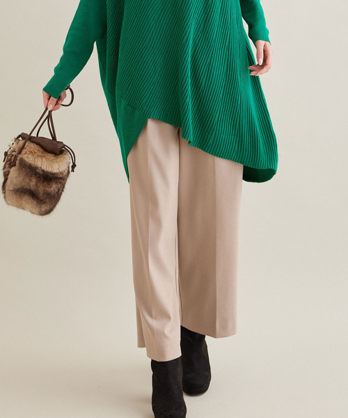 Jayro（ジャイロ）の「テトロンレーヨンストレッチテパードパンツ（スラックス・レディース・ブラック/ダークブラウン/グレー系その他・FREE）」の5枚目の写真