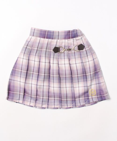 PINKHUNT（ピンクハント）の「PINKHUNT ピンクハント ビット付き プリーツ スカート 8997K（デニムスカート・キッズ・アッシュグレー/パープル/ベージュ・130cm/140cm/120cm/150cm/160cm）」の5枚目の写真