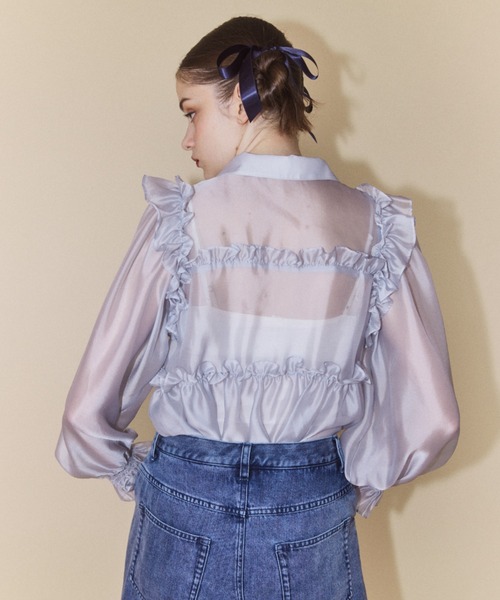 Candy Stripper（キャンディストリッパー）の「SEE THROUGH BUSTIER ブラウス（シャツ/ブラウス・レディース・ブラック/グレー/オフホワイト・2）」の7枚目の写真