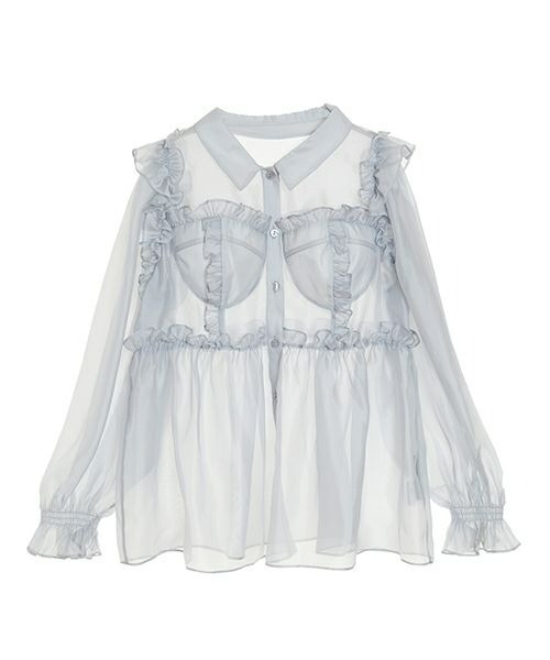 Candy Stripper（キャンディストリッパー）の「SEE THROUGH BUSTIER ブラウス（シャツ/ブラウス・レディース・ブラック/グレー/オフホワイト・2）」の20枚目の写真