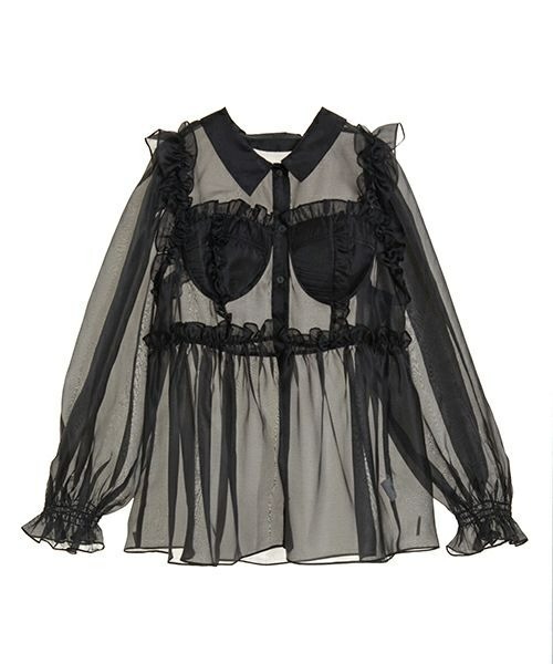 Candy Stripper（キャンディストリッパー）の「SEE THROUGH BUSTIER ブラウス（シャツ/ブラウス・レディース・ブラック/グレー/オフホワイト・2）」の18枚目の写真