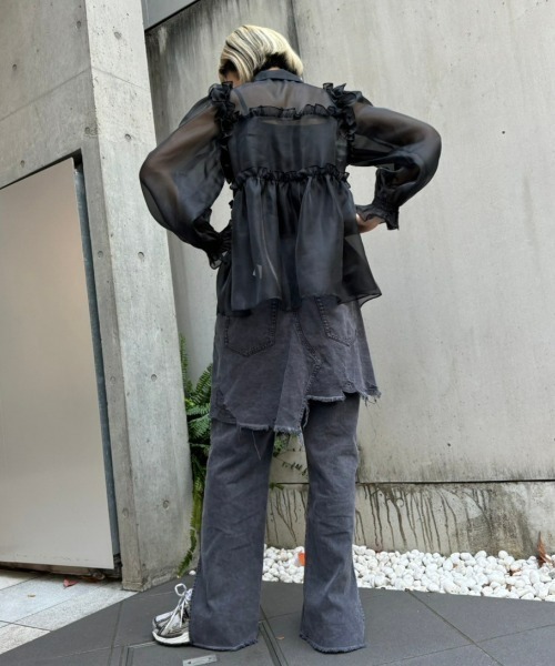 Candy Stripper（キャンディストリッパー）の「SEE THROUGH BUSTIER ブラウス（シャツ/ブラウス・レディース・ブラック/グレー/オフホワイト・2）」の11枚目の写真