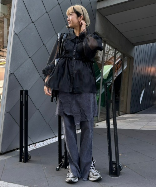 Candy Stripper（キャンディストリッパー）の「SEE THROUGH BUSTIER ブラウス（シャツ/ブラウス・レディース・ブラック/グレー/オフホワイト・2）」の12枚目の写真