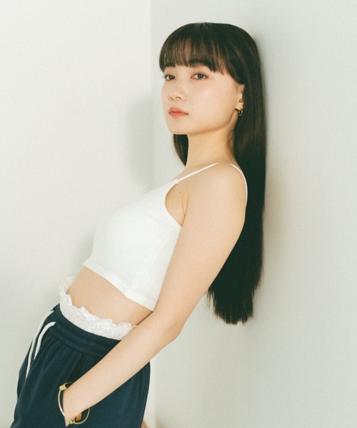 VANNIE U（ヴァニーユー）の「カップ付きクロップドリブキャミソール（キャミソール・レディース・ピンク/ライトグレー/ホワイト/ブラック・FREE）」の15枚目の写真