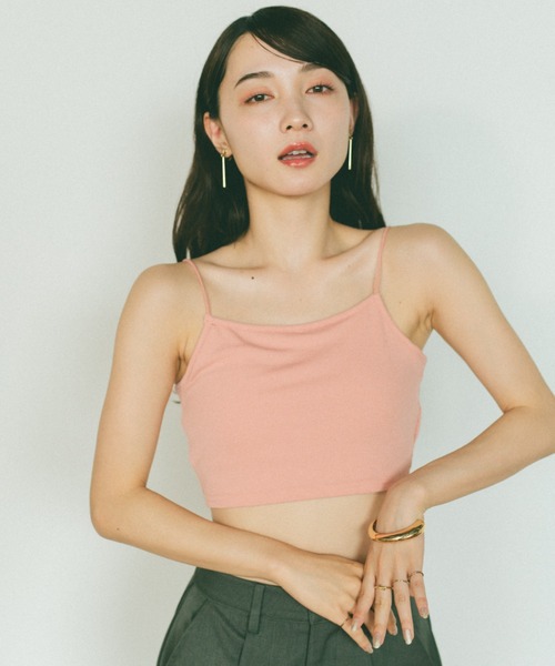 VANNIE U（ヴァニーユー）の「カップ付きクロップドリブキャミソール（キャミソール・レディース・ピンク/ライトグレー/ホワイト/ブラック・FREE）」の16枚目の写真