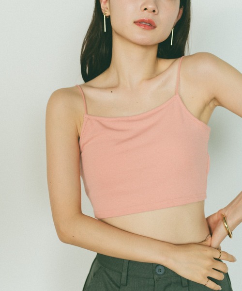 zhang　リブカップ付きキャミソール　2枚　おまとめ売り カップ付きクロップドリブキャミソール（キャミソール）｜VANNIE