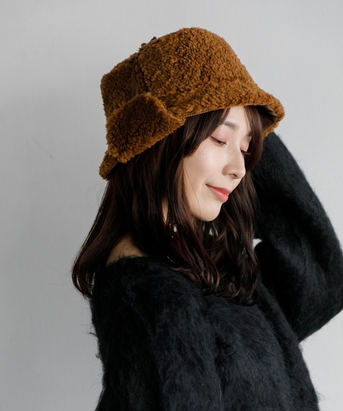 AMERICAN RAG CIE（アメリカンラグシー）の「Commerlina bonbon hat（ハット・レディース・ブラウン/グレー/アイボリー・FREE）」の3枚目の写真