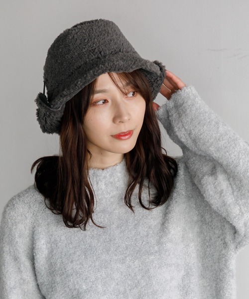 AMERICAN RAG CIE（アメリカンラグシー）の「Commerlina bonbon hat（ハット・レディース・ブラウン/グレー/アイボリー・FREE）」の2枚目の写真