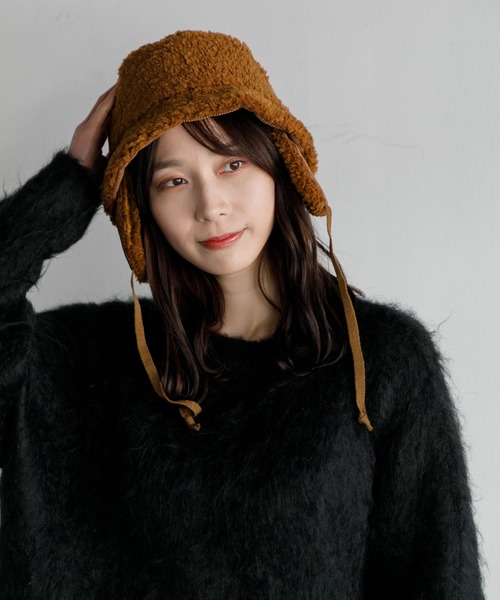 AMERICAN RAG CIE（アメリカンラグシー）の「Commerlina bonbon hat（ハット・レディース・ブラウン/グレー/アイボリー・FREE）」の4枚目の写真