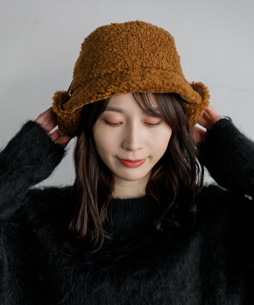 AMERICAN RAG CIE（アメリカンラグシー）の「Commerlina bonbon hat（ハット・レディース・ブラウン/グレー/アイボリー・FREE）」の6枚目の写真