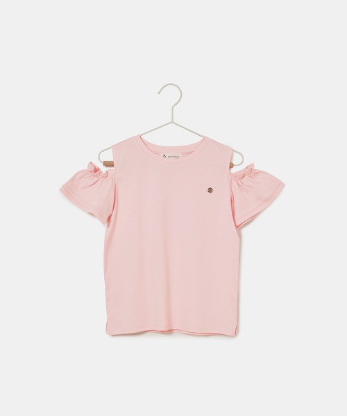 ROPE' PICNIC（ロペピクニック）の「【KIDS】肩あきフリルハーフスリーブTシャツ（Tシャツ/カットソー・キッズ・ブラック/ホワイト/サックスブルー/ラベンダー/ピンク・110/120/130/140/150）」の10枚目の写真