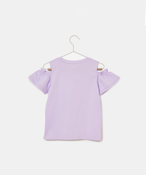 ROPE' PICNIC（ロペピクニック）の「【KIDS】肩あきフリルハーフスリーブTシャツ（Tシャツ/カットソー・キッズ・ブラック/ホワイト/サックスブルー/ラベンダー/ピンク・110/120/130/140/150）」の11枚目の写真