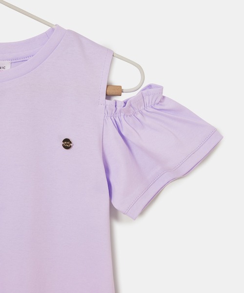 ROPE' PICNIC（ロペピクニック）の「【KIDS】肩あきフリルハーフスリーブTシャツ（Tシャツ/カットソー・キッズ・ブラック/ホワイト/サックスブルー/ラベンダー/ピンク・110/120/130/140/150）」の13枚目の写真