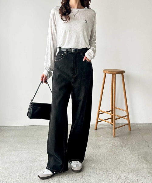 セール】秋のマストアイテム！美脚見えハイウエストストレート