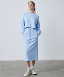 【ELOOPS】バックスリットスウェットタイトスカート