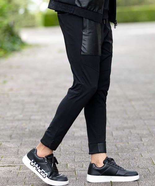 1PIU1UGUALE3 RELAX (ウノピゥウノウグァーレトレ リラックス)の「1PIU1UGUALE3 RELAX(ウノピゥウノウグァーレトレ リラックス)シープレザーコンビロングパンツ(その他パンツ・メンズ・ブラック/ホワイト・S/M/L/XL/XXL)」の5枚目の写真