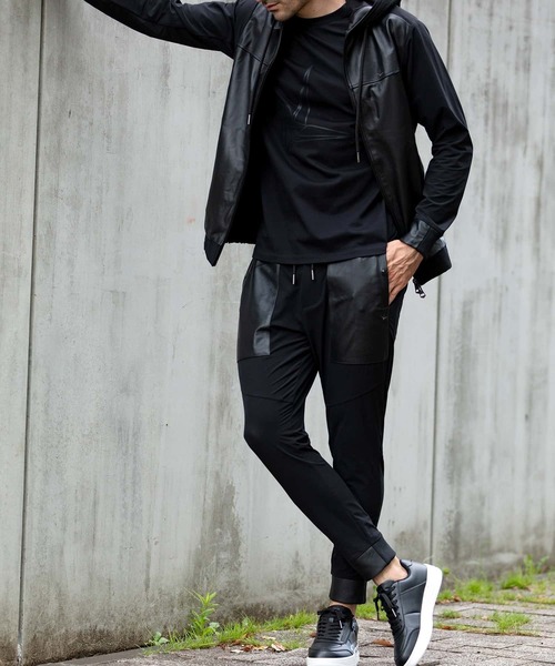 1PIU1UGUALE3 RELAX (ウノピゥウノウグァーレトレ リラックス)の「1PIU1UGUALE3 RELAX(ウノピゥウノウグァーレトレ リラックス)シープレザーコンビロングパンツ(その他パンツ・メンズ・ブラック/ホワイト・S/M/L/XL/XXL)」の7枚目の写真